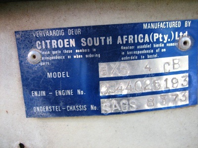 South African Citro�n GS, click to enlarge